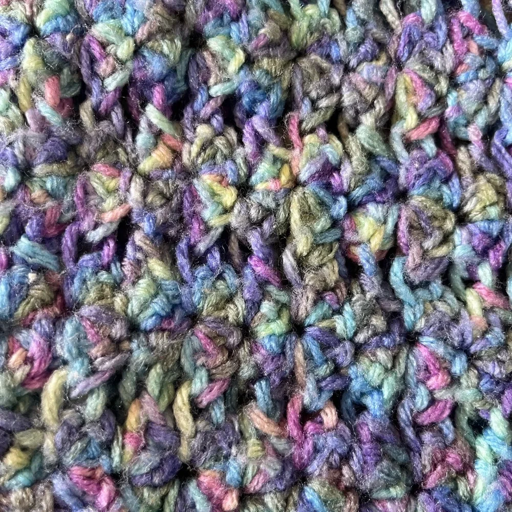 HANDMADE CROCHETED LARGE AFGHAN‎ BABY 48x46” MULTICOLORED BABY SHOWER GIFT WARM